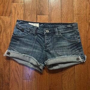 Quiksilver Women’s Faded Blue Rolled-Cuff Denim Shorts